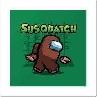 Funny Bigfoot Sasquatch Cartoon For Gamers And Bigfoot Believers Posters and Art